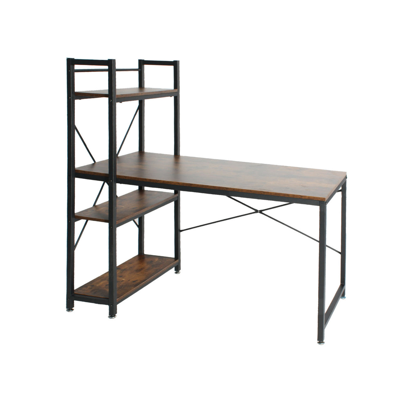 Go Green Woods Simon Wooden Computer Desk with Bookshelves 47 Inches